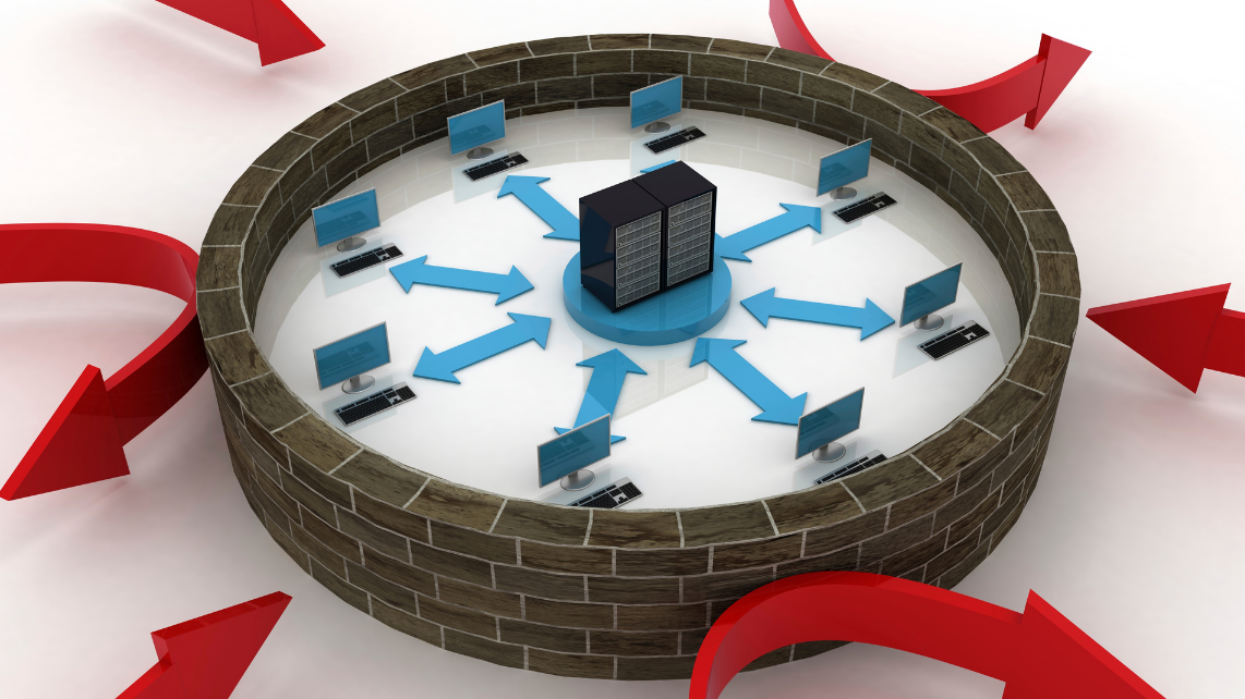 A visual illustration on how firewall works for an intranet