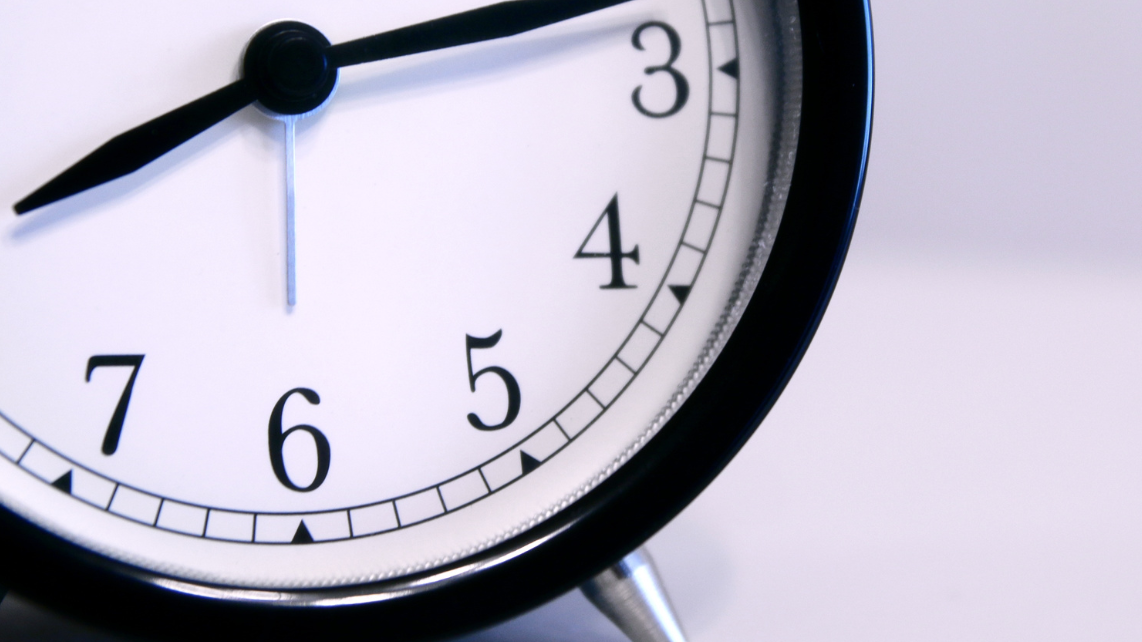 An image of a clock ticking