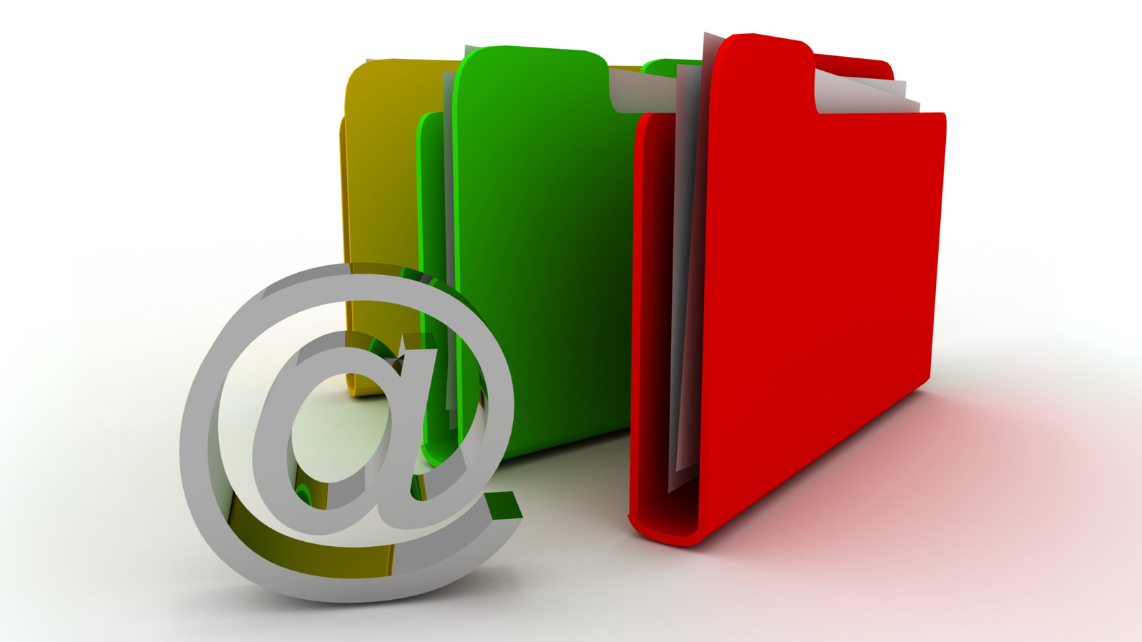 An image of folders with email sign 