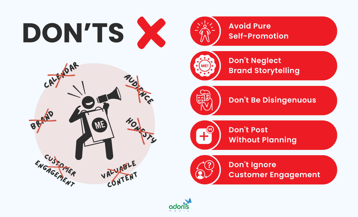Don'ts of social media sharing