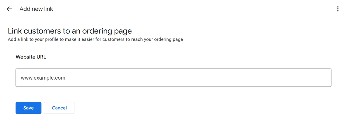 Adding link to food ordering option