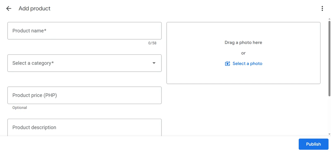 Adding or editing a product