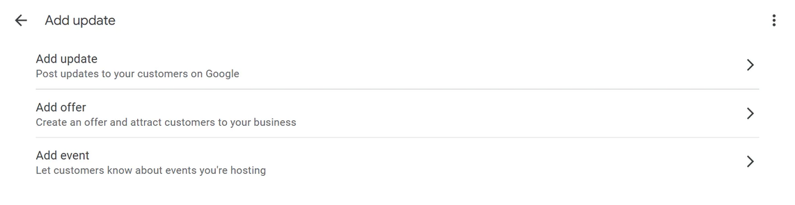 Adding updates in three ways: update, offer, event