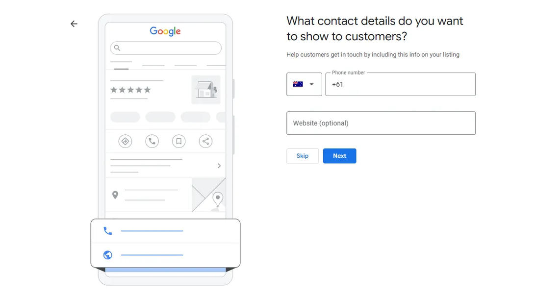 Add a contact number