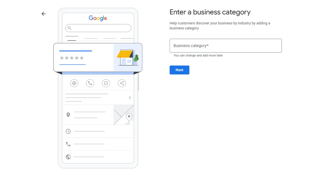 Enter a business category if local store and/or service business