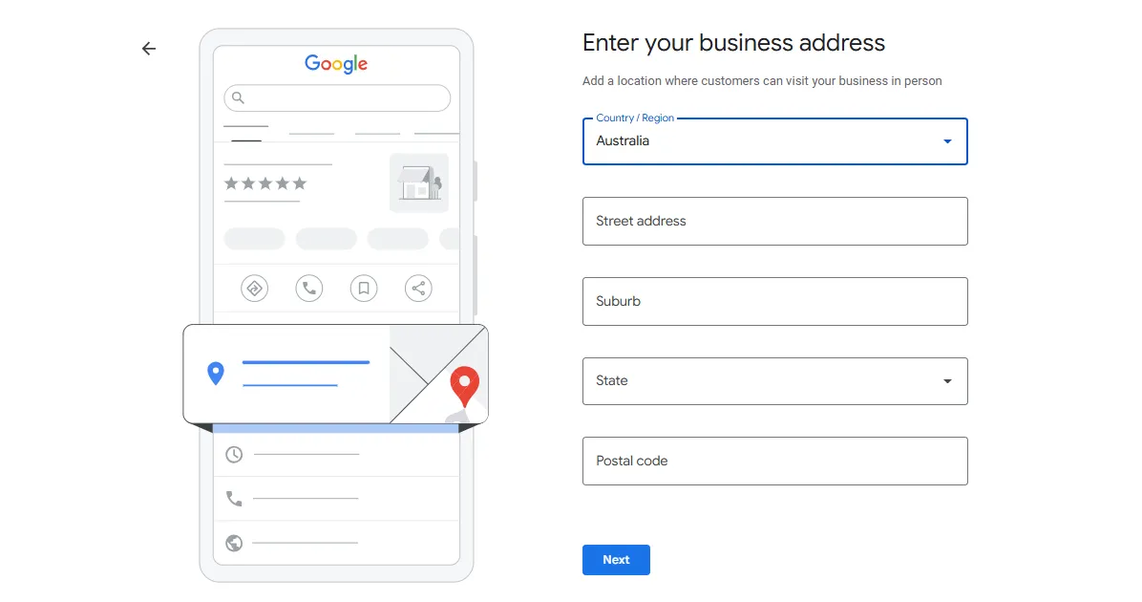 Enter a business address if local store and/or online retail