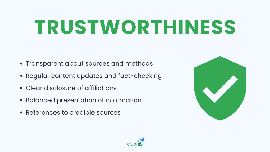 Trustworthiness in EEAT and how to exhibit it