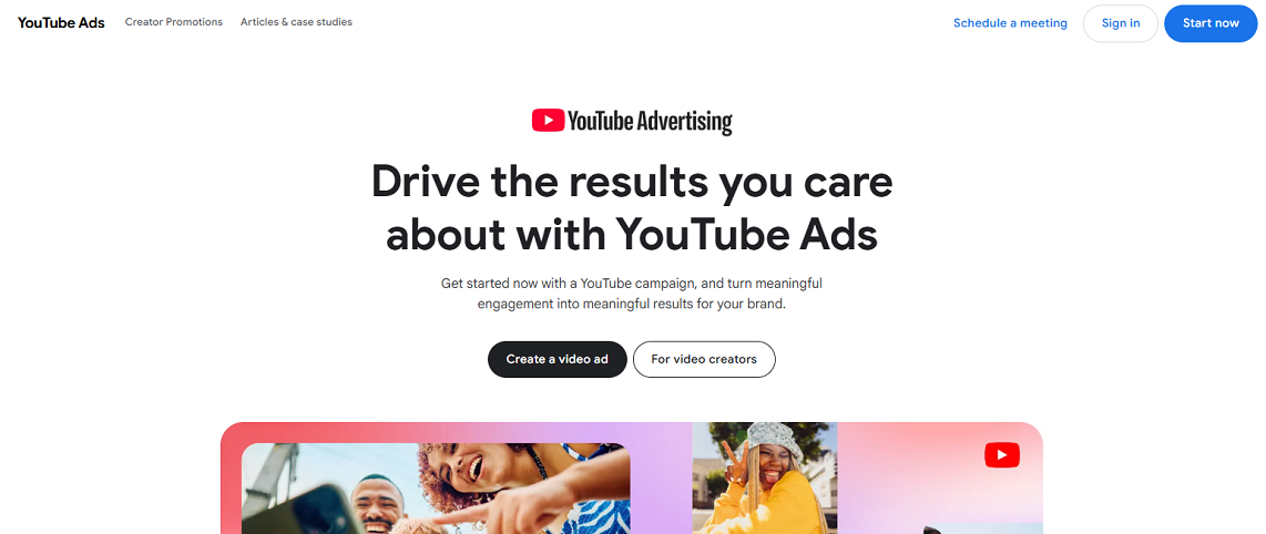 YouTube Ads website