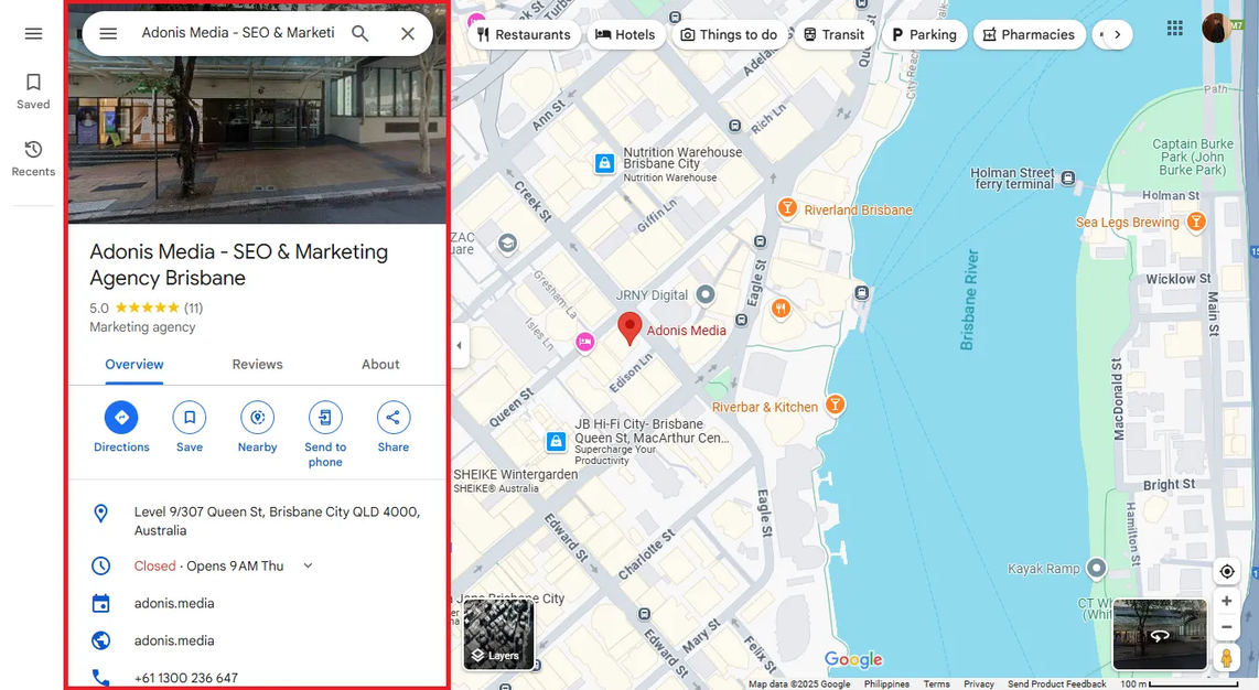 Local business on Google Maps