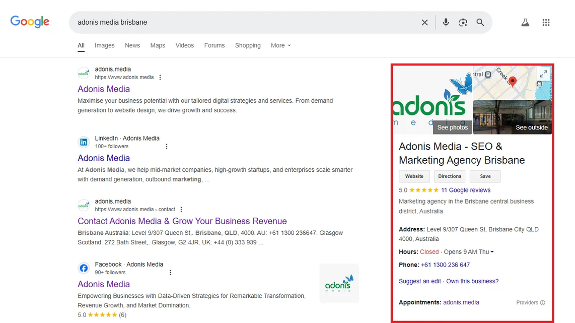 Local business schema example