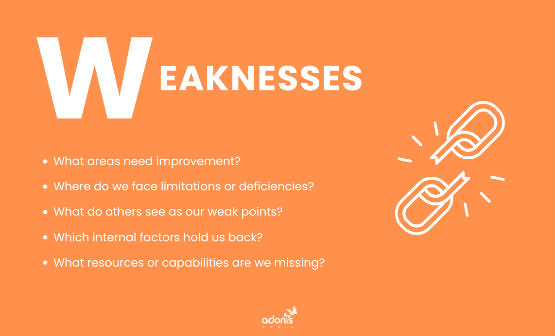 Weaknesses in SWOT analysis with necessary questions